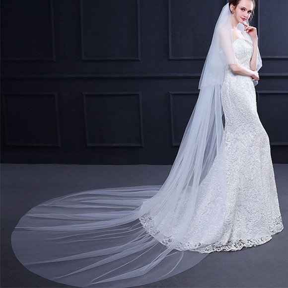 Elegant Tulle Wedding Veils. Long - Picture 2 of 5